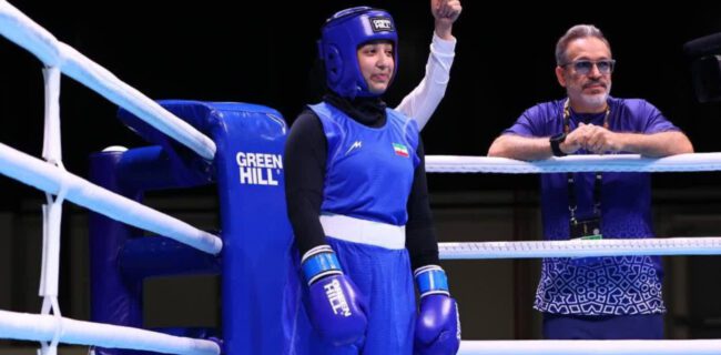 فاطمه رستگارپور با کسب مدال برنز در بازیهای آسیایی جوانان بحرین، نخستین مدال تاریخ بوکس بانوان ایران را رقم زد فاطمه رستگارپور با کسب مدال برنز در بازیهای آسیایی جوانان بحرین، نخستین مدال تاریخ بوکس بانوان ایران را رقم زد