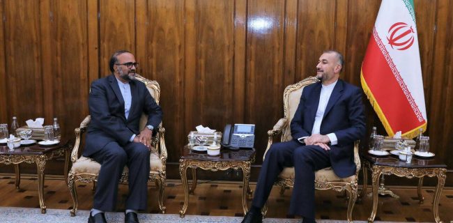 دیدار رئیس جدید دفتر حفاظت منافع جمهوری اسلامی ایران در مصر با وزیر امور خارجه کشورمان