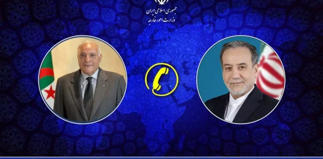 گفتگوی تلفنی وزرای امور خارجه جمهوری اسلامی ایران و الجزایر