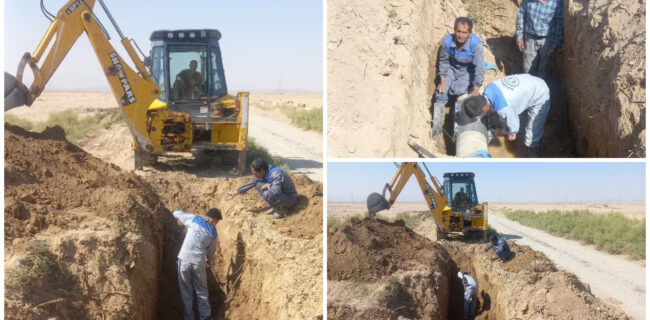 رفع شکستگی خط انتقال آب شهر مروست بدون قطعی آب رفع شکستگی خط انتقال آب شهر مروست بدون قطعی آب