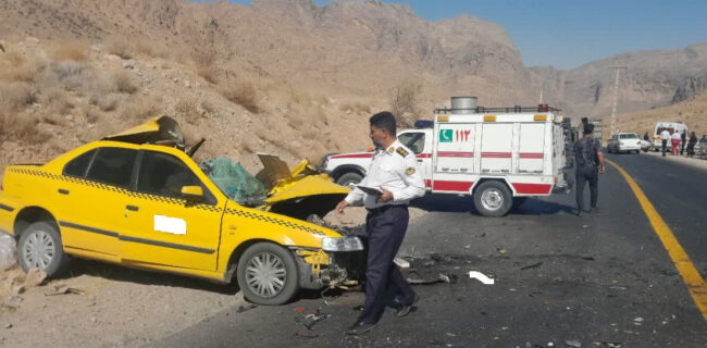 یک فوتی و مصدوم درتصادف خودرو سواری سمند و تریلی در محور تنگ چنار مهریز