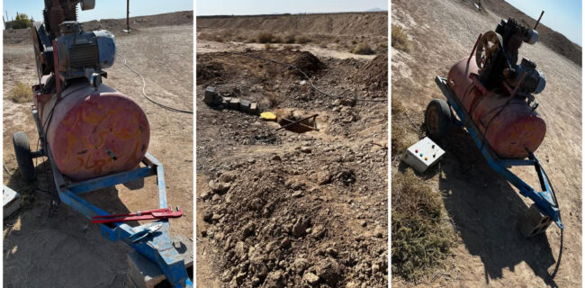 توقیف دستگاه حفاری غیرمجاز در محدوده شهرستان خاتم