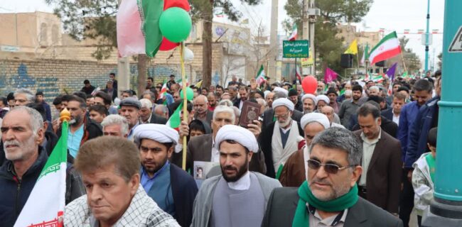 مردم شهرستان اشکذر بار دیگر برای انقلاب خود گل کاشتند