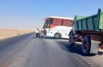 امدادرسانی سریع راهداران خرانق به اتوبوس مسافربری در محور ساغند